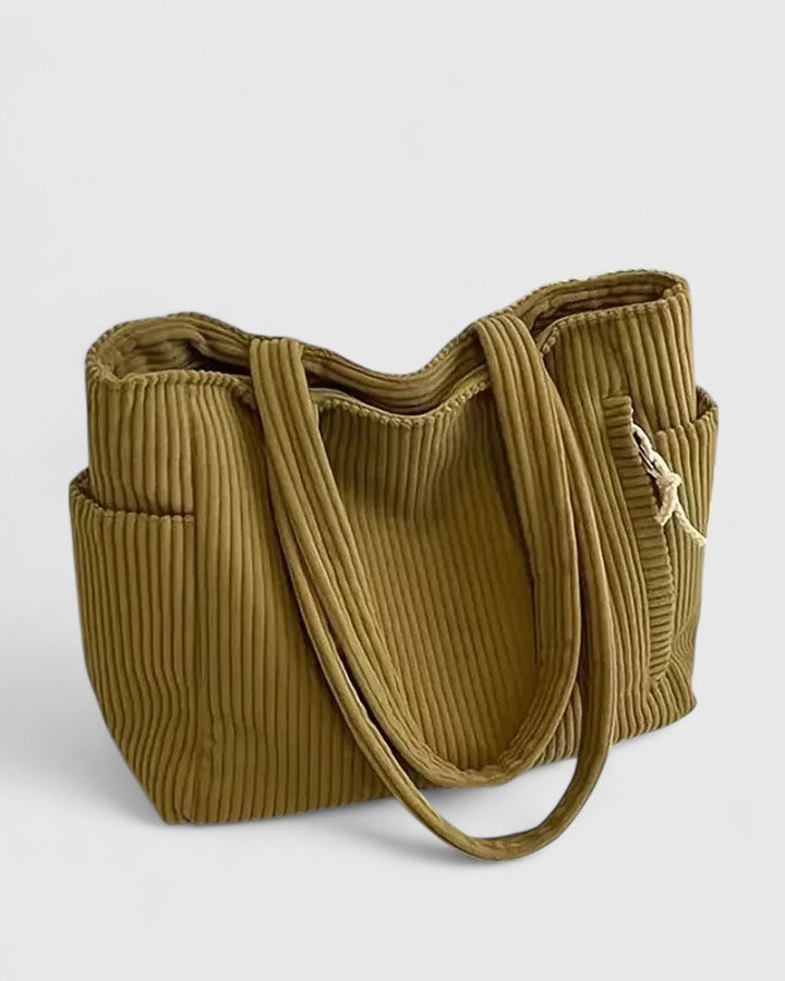 Annie | Luxurious Ribbed Tote Bag with Cord Detail