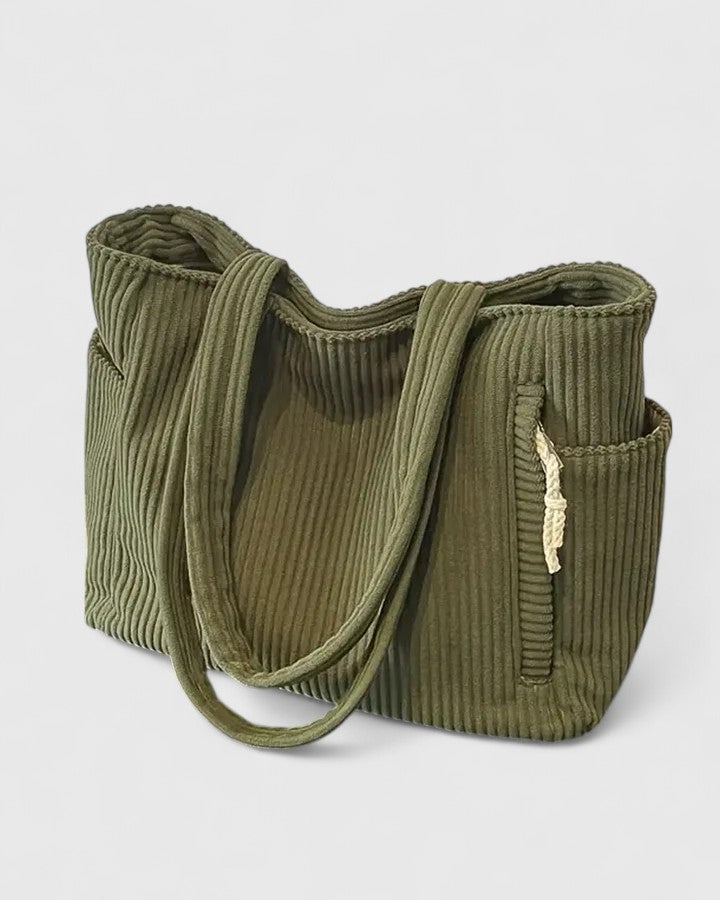 Annie | Luxurious Ribbed Tote Bag with Cord Detail