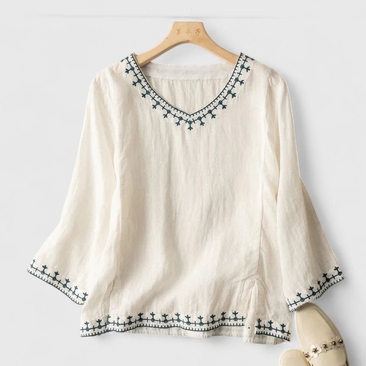 Annie | Elegant V-Neck Blouse