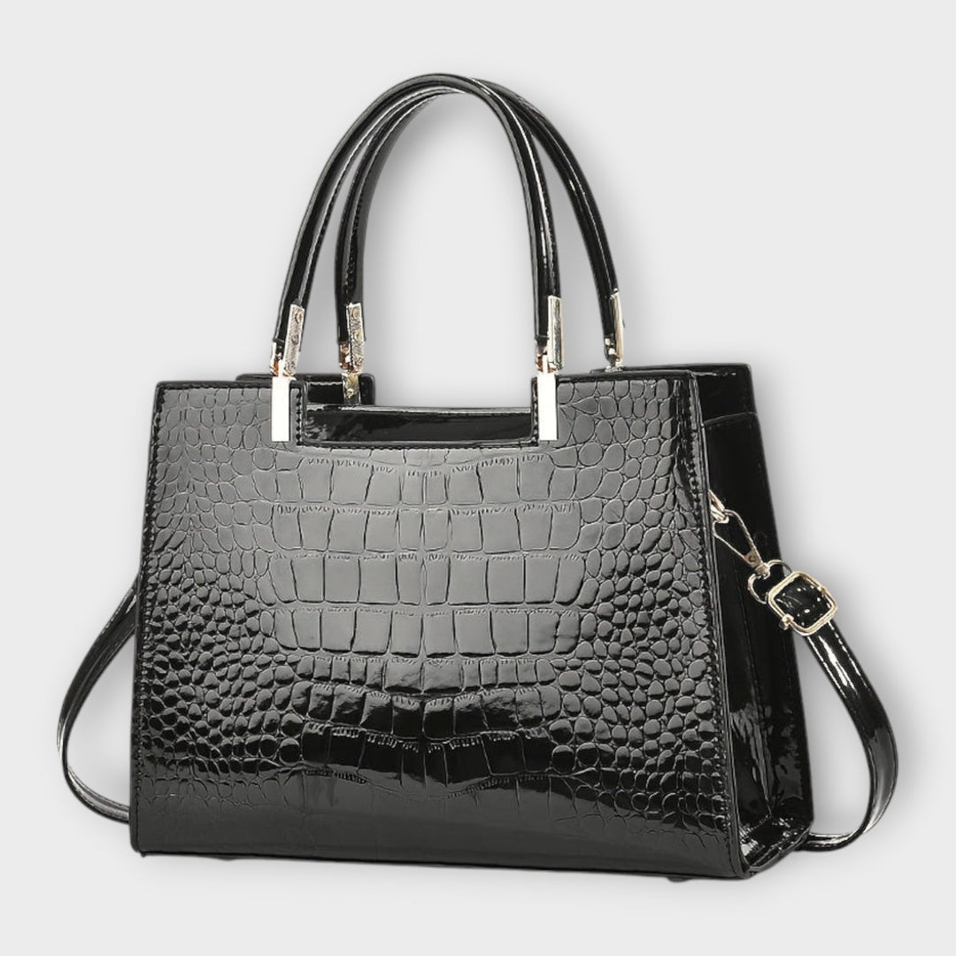 Annie | Glossy Crocodile Pattern Handbag