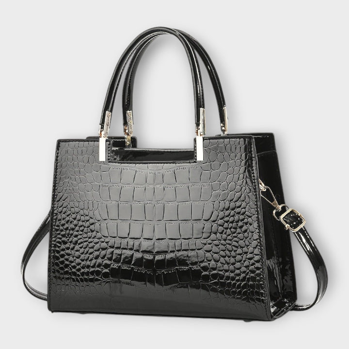 Annie | Glossy Crocodile Pattern Handbag