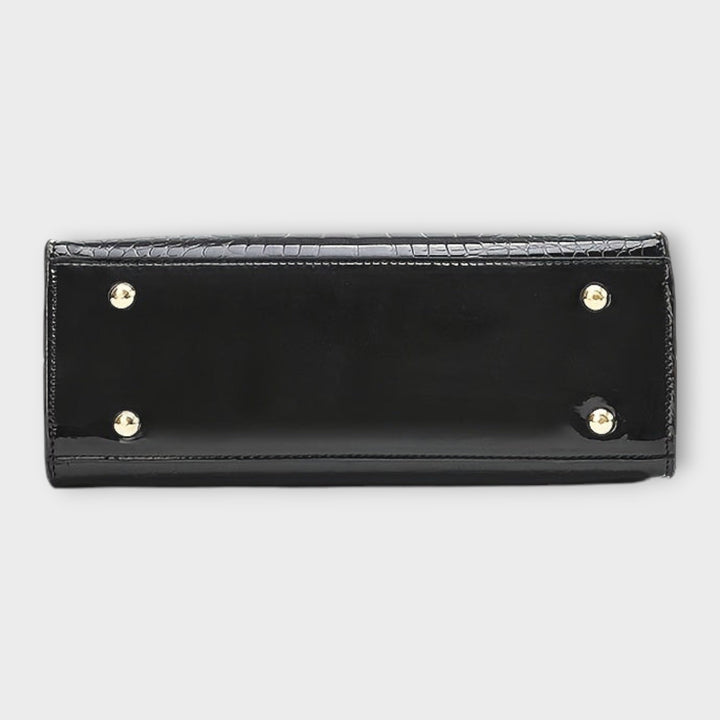 Annie | Glossy Crocodile Pattern Handbag
