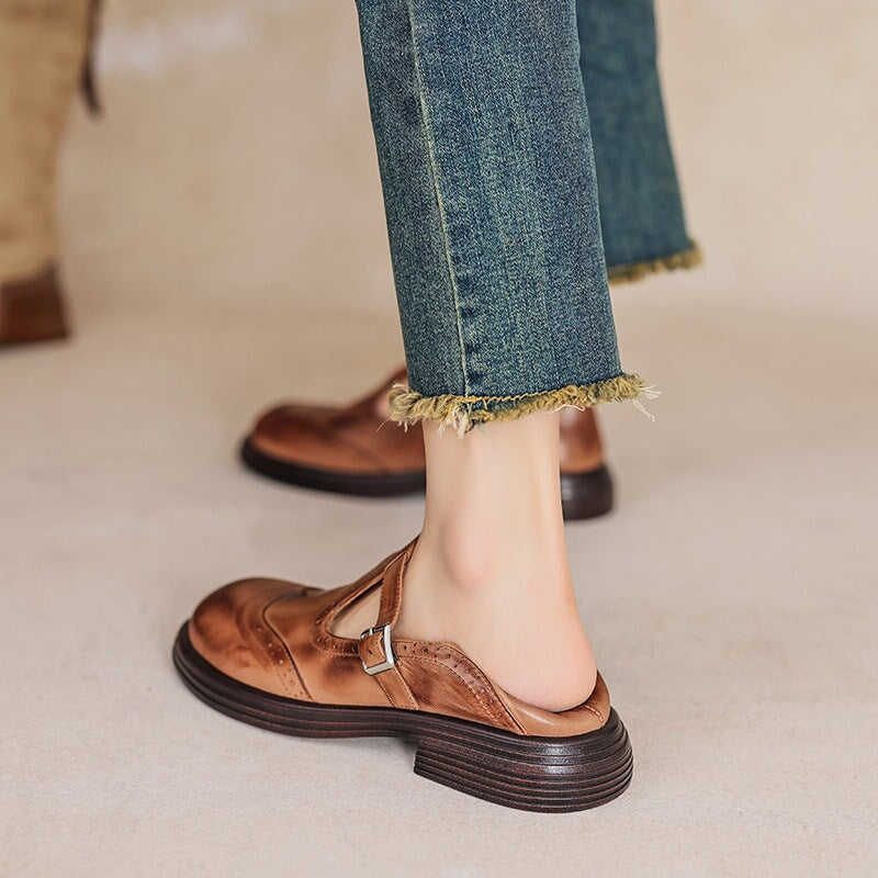 Annie | Leather Mary Janes