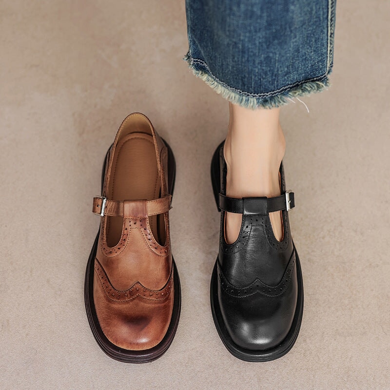 Annie | Leather Mary Janes